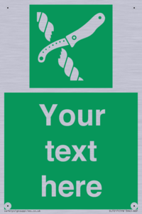 Custom sign safe condition Liferaft knife